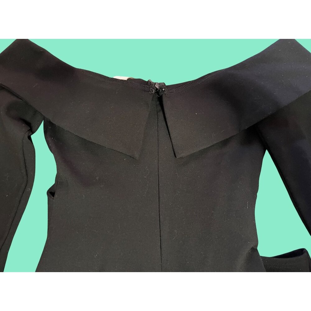 Ale By Alessandra Black Off-The-Shoulder Long Sleeve Mini Dress S - Picture 5 of 5